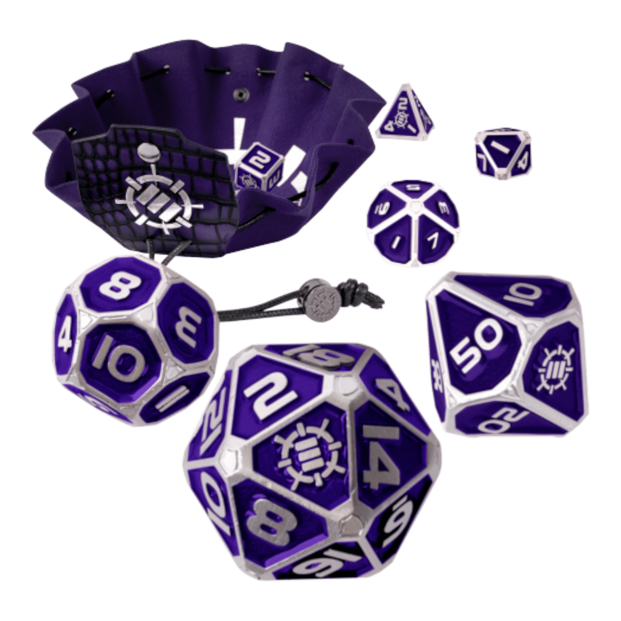 Q Workshop RPG Metallwürfel Set (Lila) Enhance Collectors Edition