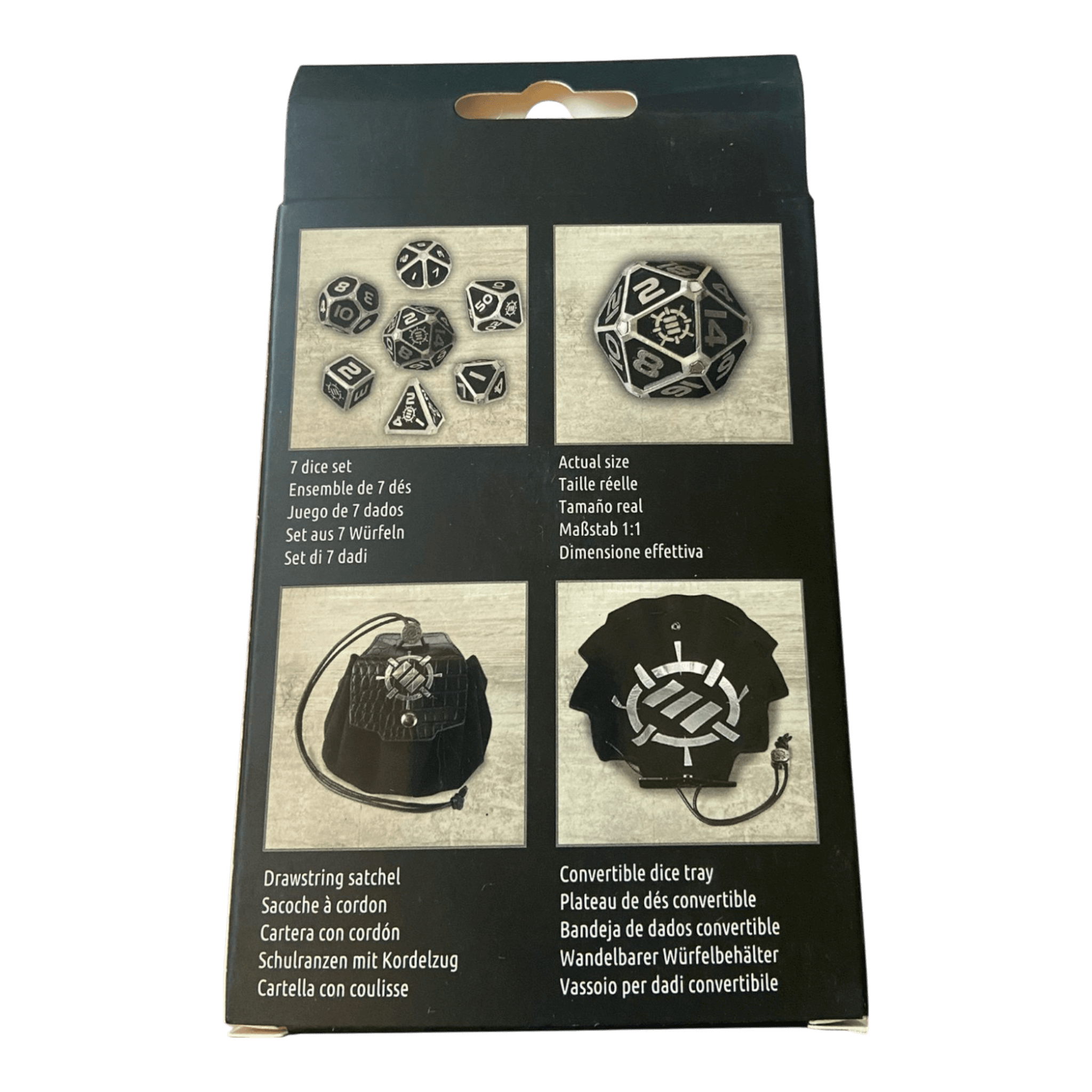 Q Workshop RPG Metallwürfel Set (Schwarz) Enhance Collectors Edition