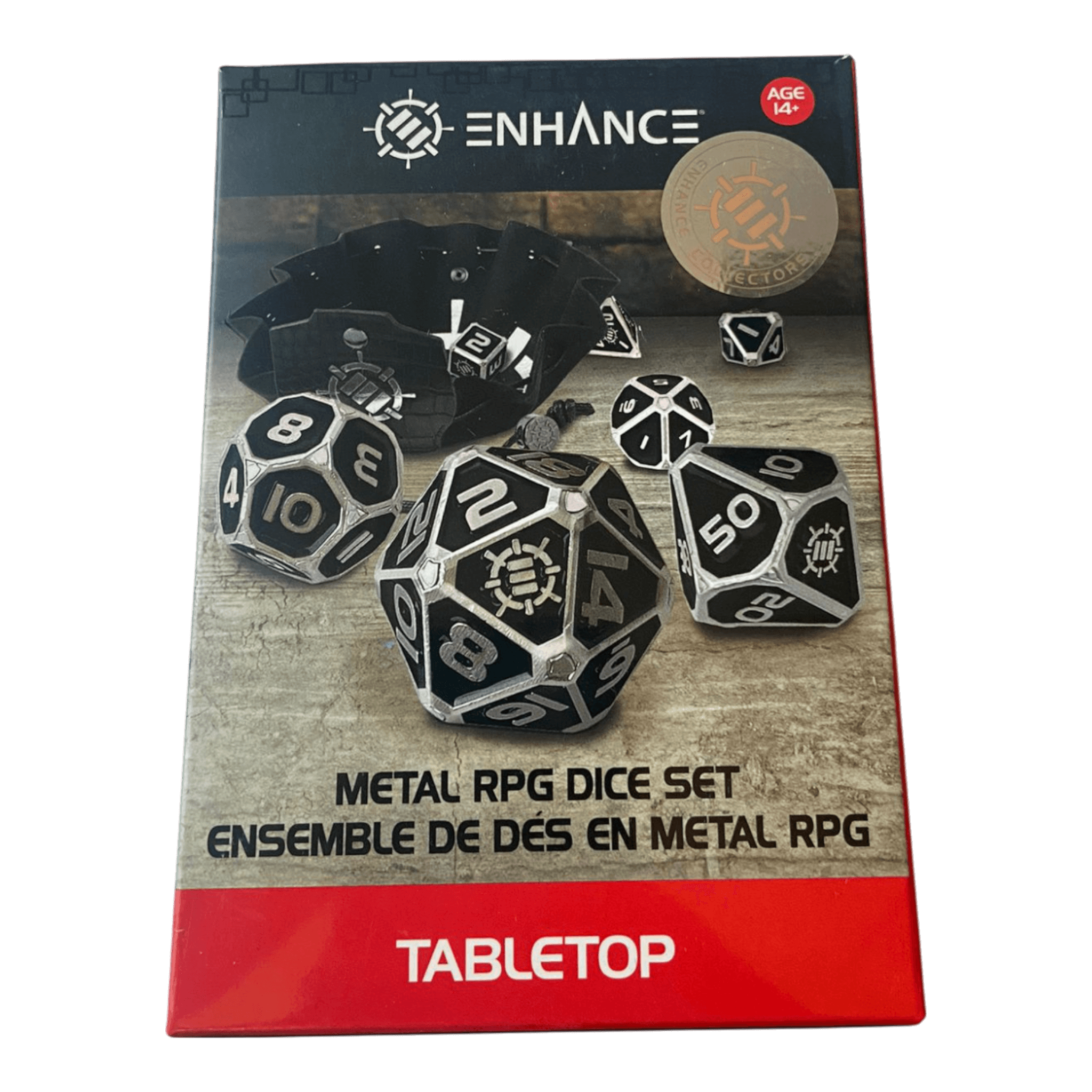 Q Workshop RPG Metallwürfel Set (Schwarz) Enhance Collectors Edition