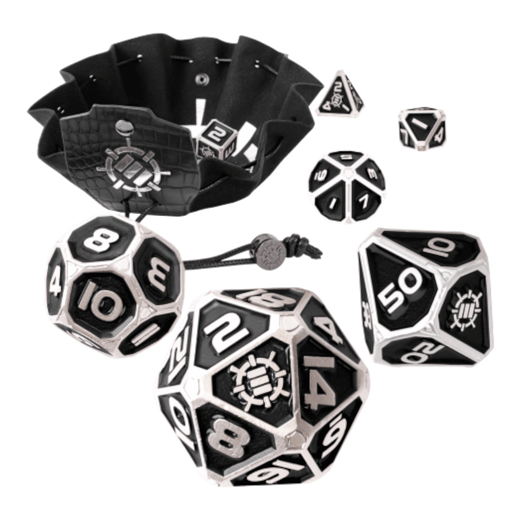 Q Workshop RPG Metallwürfel Set (Schwarz) Enhance Collectors Edition