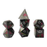 Würfel Stube Schwarze Metallwürfel mit pinken Magnolien Blüten Set
