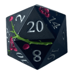 Würfel Stube Schwarze Metallwürfel mit pinken Magnolien Blüten W20