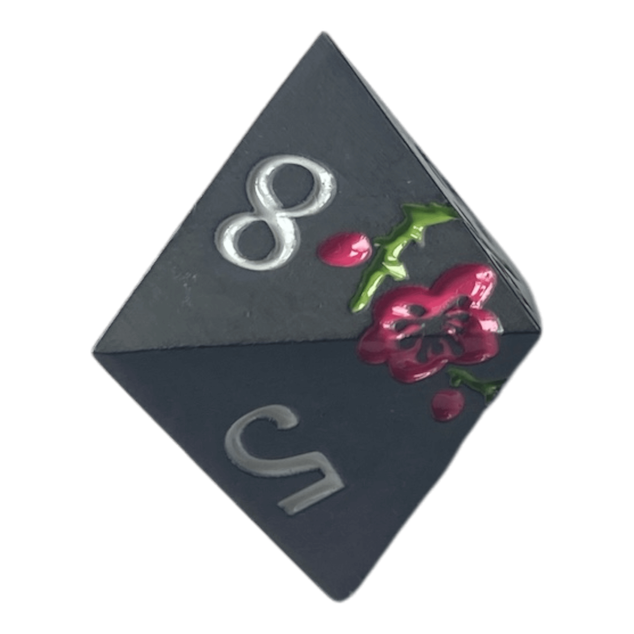 Würfel Stube Schwarze Metallwürfel mit pinken Magnolien Blüten W8