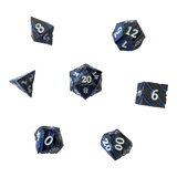 Würfel Stube Schwarzer Nickel mit blauen Streifen Metallwürfel Set