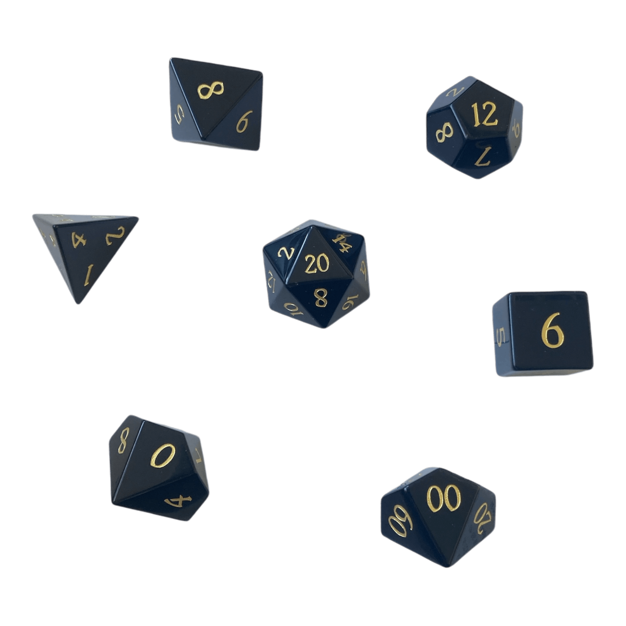 Waerfel Stube Schwarzer Obsidian Edelsteinwürfel Set