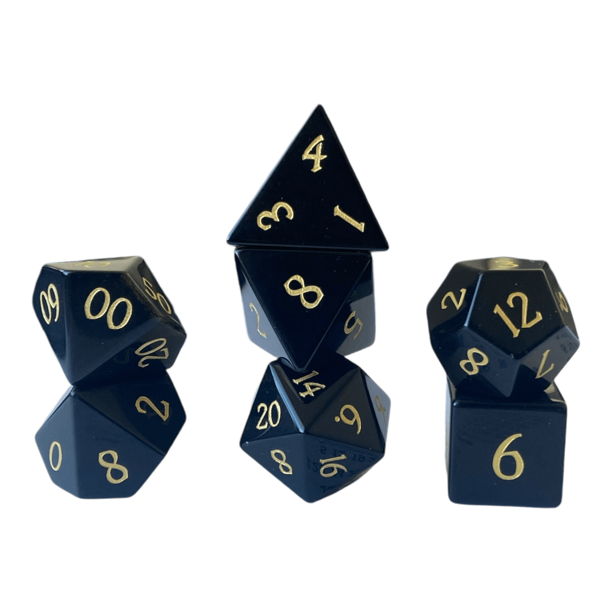 Waerfel Stube Schwarzer Obsidian Edelsteinwürfel Set