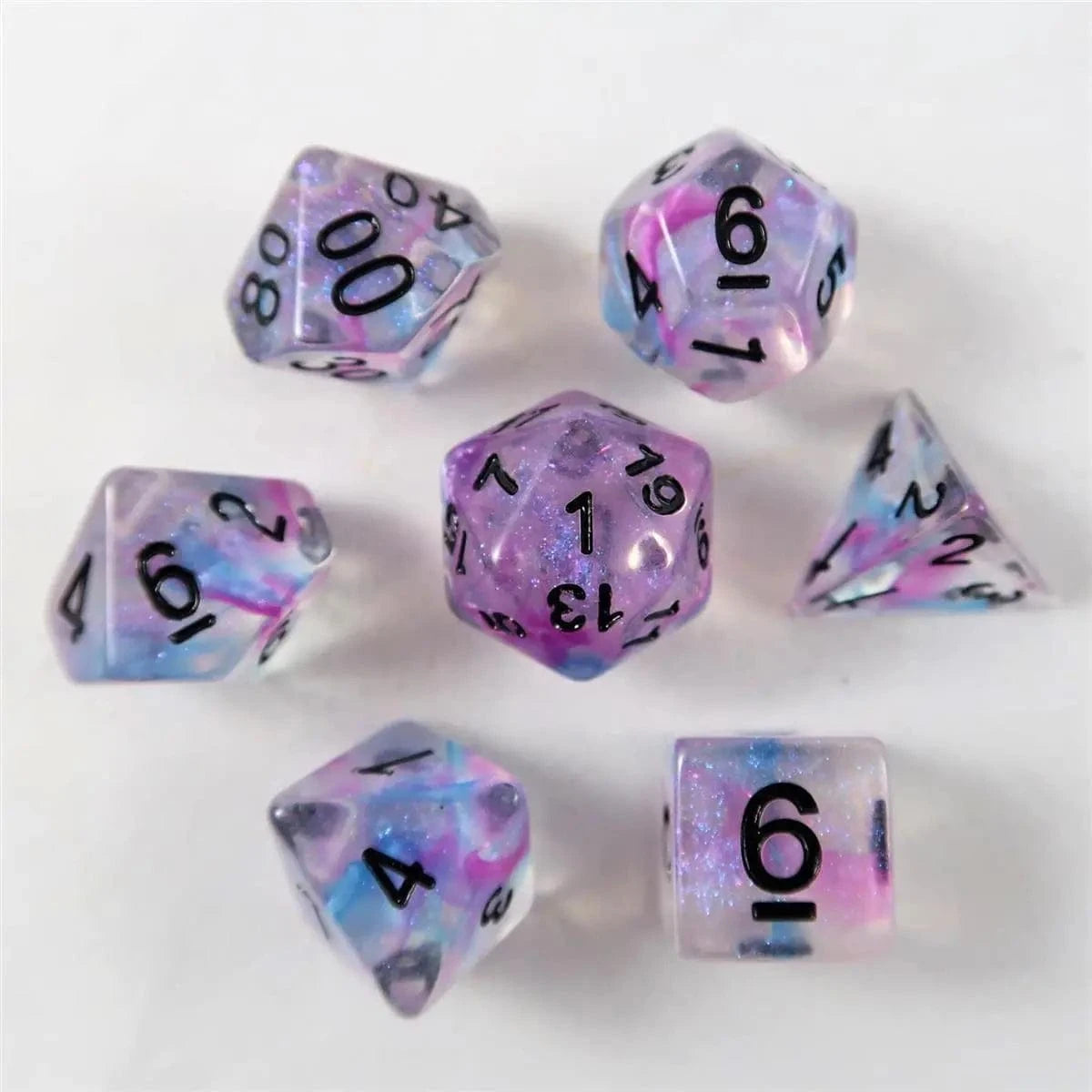 Waerfel Stube Shimmer Dice blue-purple Set