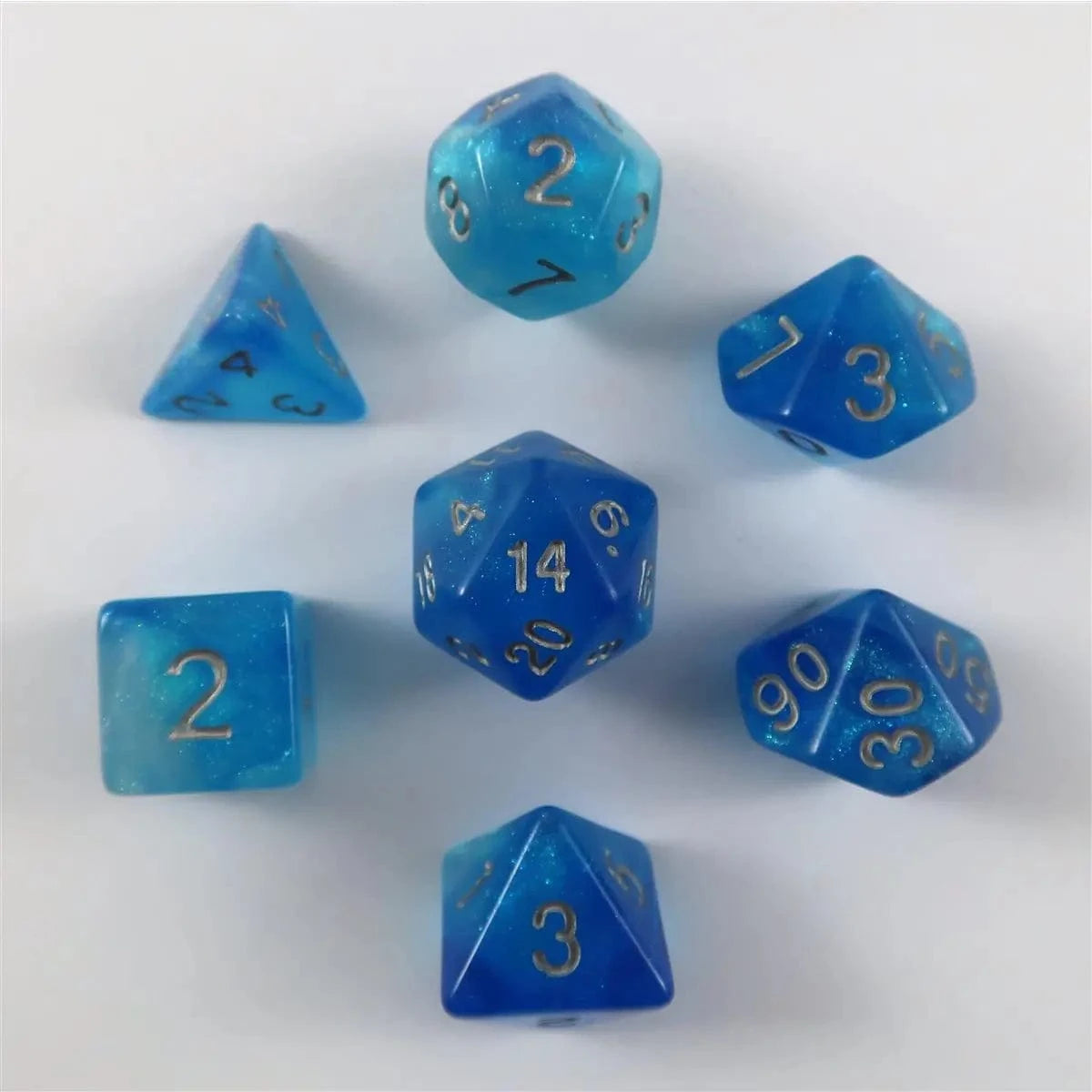 Waerfel Stube Shimmer Dice blue Set