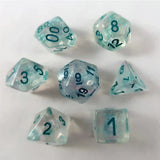 Waerfel Stube Shimmer Dice clear-teal Set