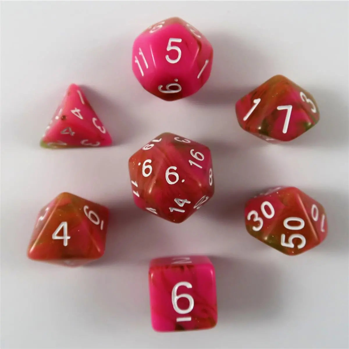 Shimmer Dice pink-gold Set