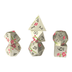 Würfel Stube Silber Metallwürfel mit pinken Magnolien Blüten Set