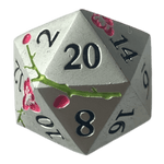 Würfel Stube Silber Metallwürfel mit pinken Magnolien Blüten W20