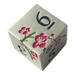 Würfel Stube Silber Metallwürfel mit pinken Magnolien Blüten W6