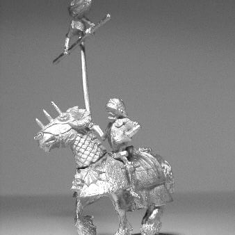 Ral Partha Skeleton Mounted Command - Standard Bearer