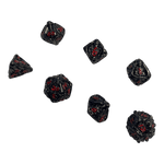 Würfel Stube Totenkopf Metallwürfel-Set (Schwarz mit roten Nummern) - 18mm
