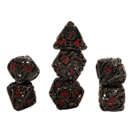 Würfel Stube Totenkopf Metallwürfel-Set (Schwarz mit roten Nummern) - 18mm