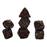 Würfel Stube Totenkopf Metallwürfel-Set (Schwarz mit roten Nummern) - 18mm