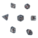 Würfel Stube Transparente Würfel mit Totenkopf - Bluttropfen Set