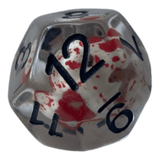 Würfel Stube Transparente Würfel mit Totenkopf - Bluttropfen W12