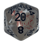 Würfel Stube Transparente Würfel mit Totenkopf - Bluttropfen W20