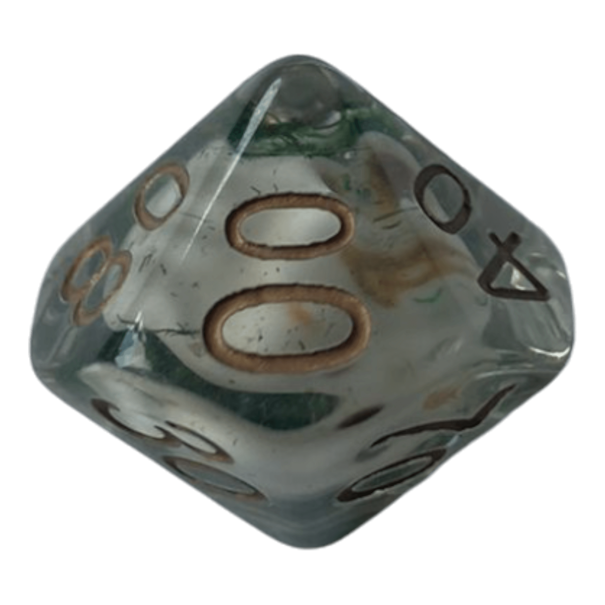 Würfel Stube Transparente Würfel mit Totenkopf - grün W10-0