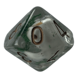 Würfel Stube Transparente Würfel mit Totenkopf - grün W10