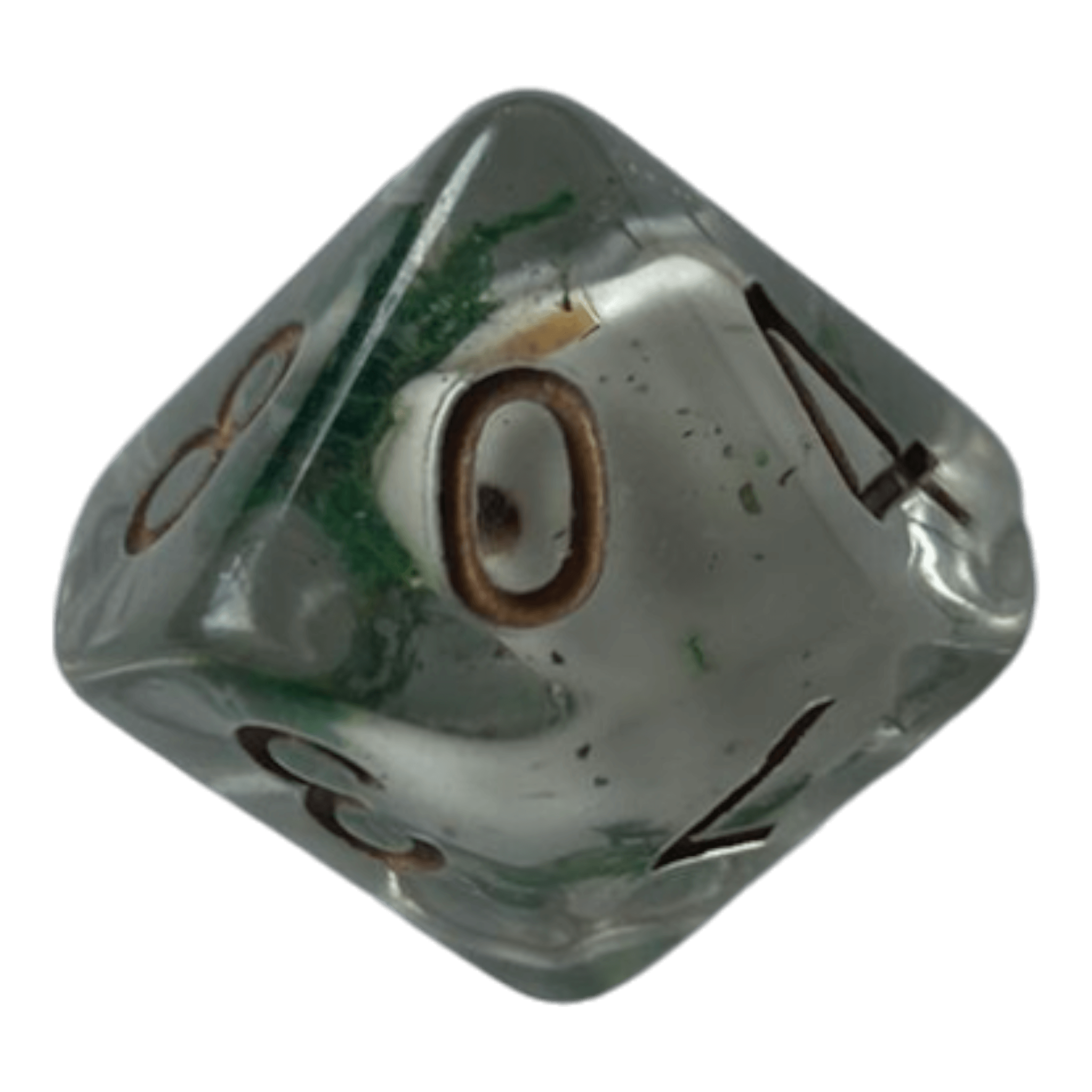 Würfel Stube Transparente Würfel mit Totenkopf - grün W10