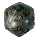 Würfel Stube Transparente Würfel mit Totenkopf - grün W20