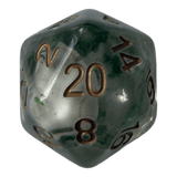 Würfel Stube Transparente Würfel mit Totenkopf - grün W20