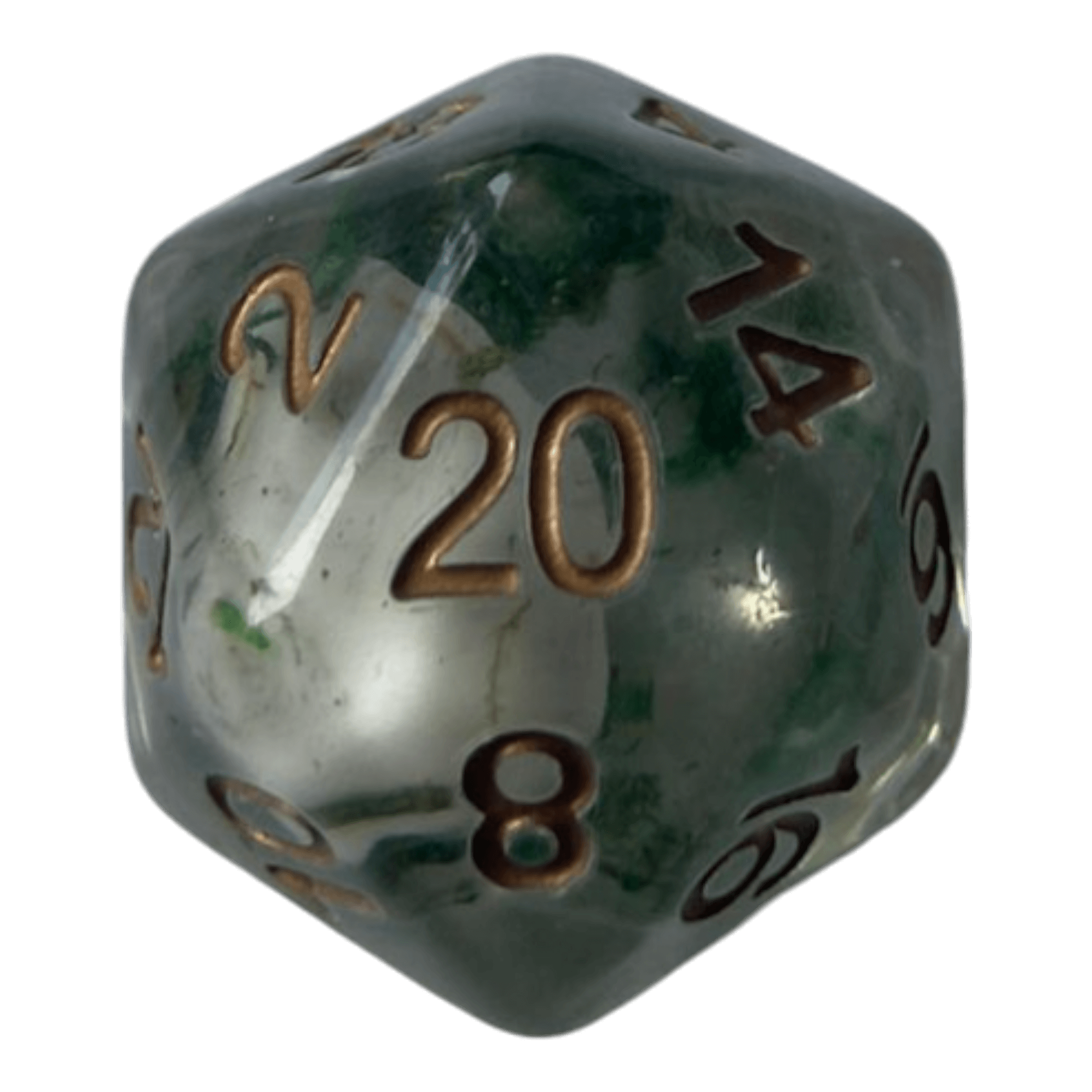 Würfel Stube Transparente Würfel mit Totenkopf - grün W20