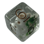 Würfel Stube Transparente Würfel mit Totenkopf - grün W6