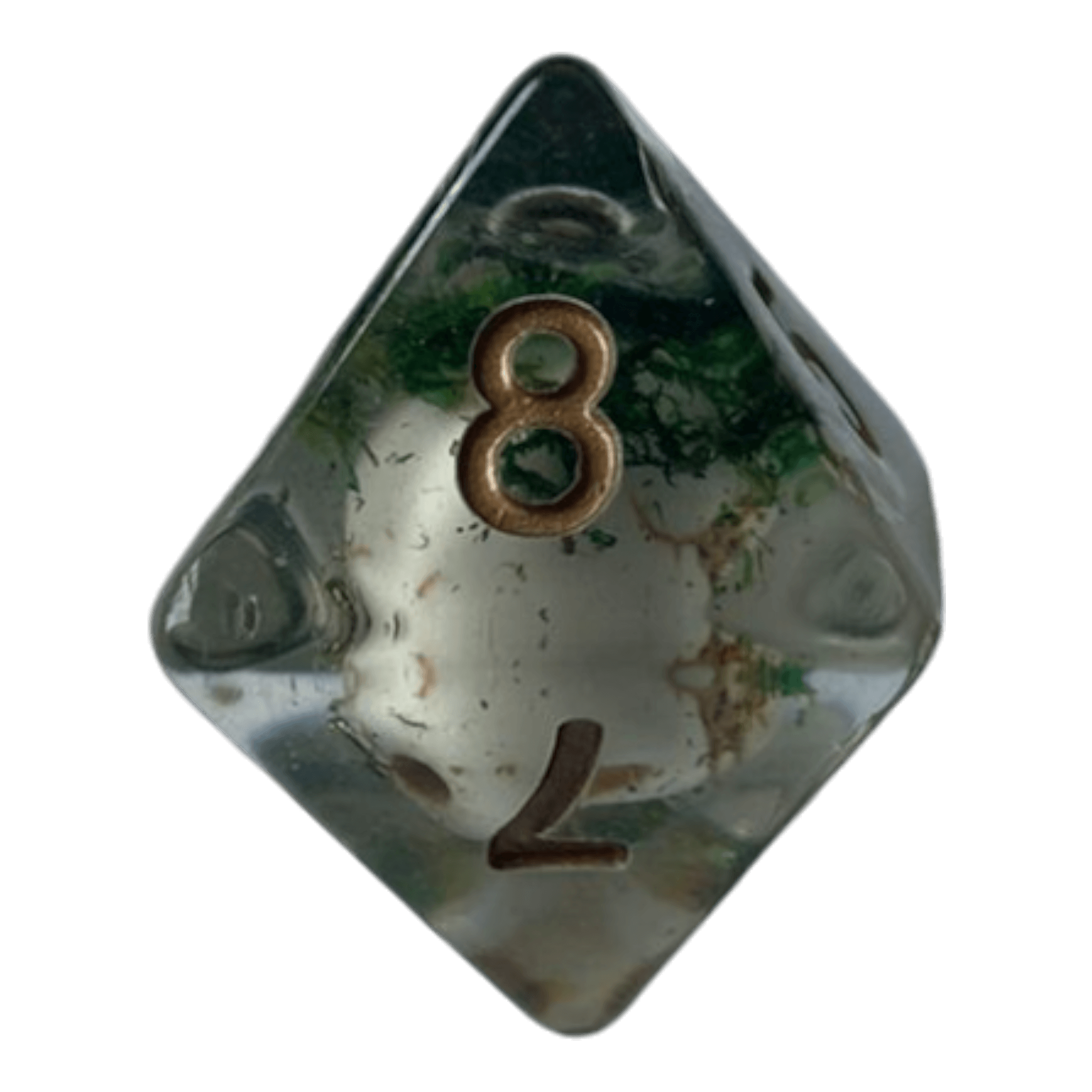Würfel Stube Transparente Würfel mit Totenkopf - grün W8