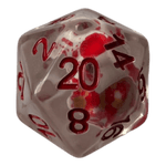 Würfel Stube Transparente Würfel mit Totenkopf & roten Ziffern - Bluttropfen W20