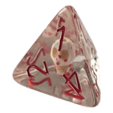 Würfel Stube Transparente Würfel mit Totenkopf & roten Ziffern - Bluttropfen W4
