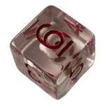 Würfel Stube Transparente Würfel mit Totenkopf & roten Ziffern - Bluttropfen W6