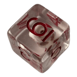 Würfel Stube Transparente Würfel mit Totenkopf & roten Ziffern - Bluttropfen W6