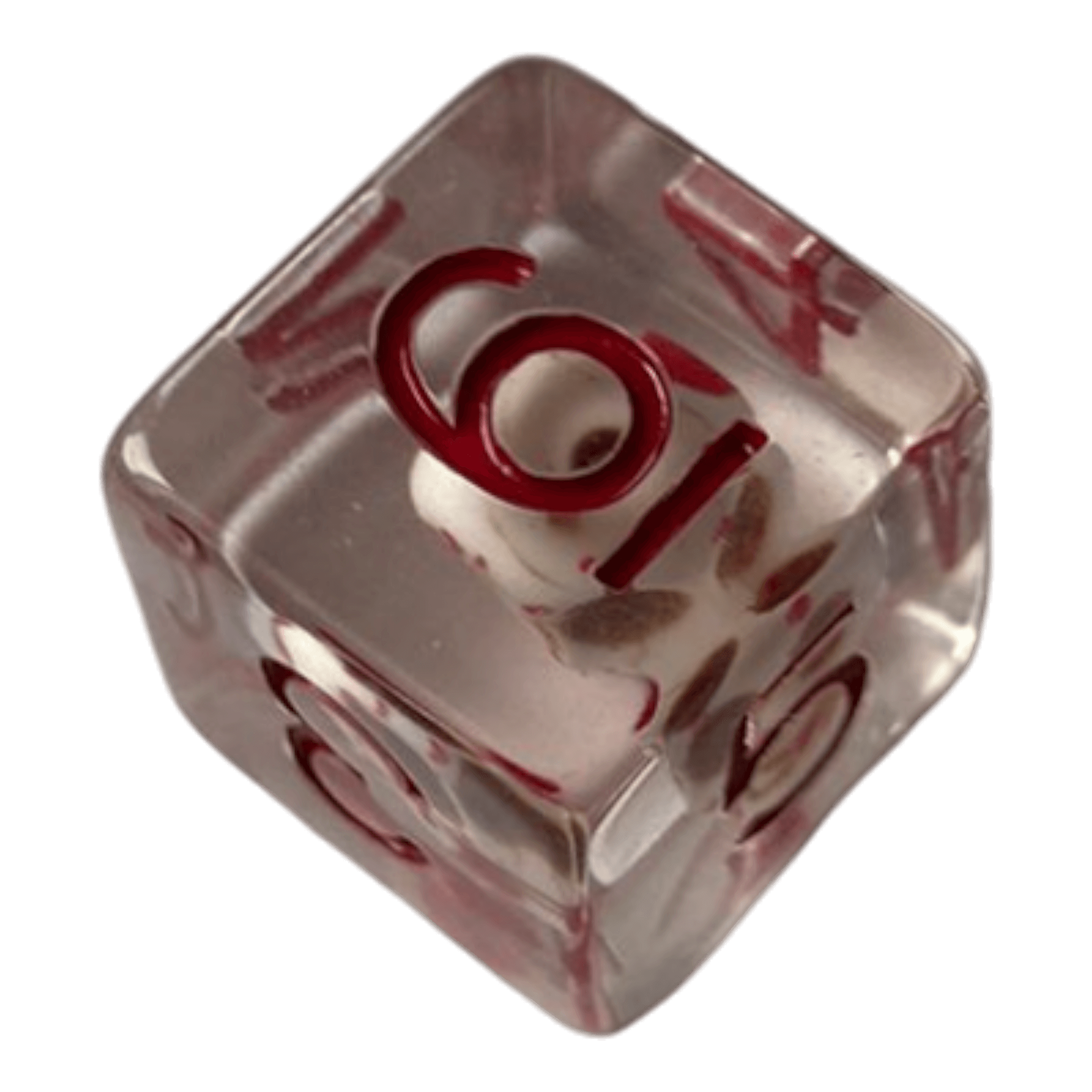 Würfel Stube Transparente Würfel mit Totenkopf & roten Ziffern - Bluttropfen W6