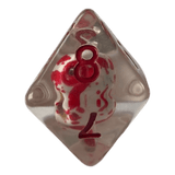 Würfel Stube Transparente Würfel mit Totenkopf & roten Ziffern - Bluttropfen W8
