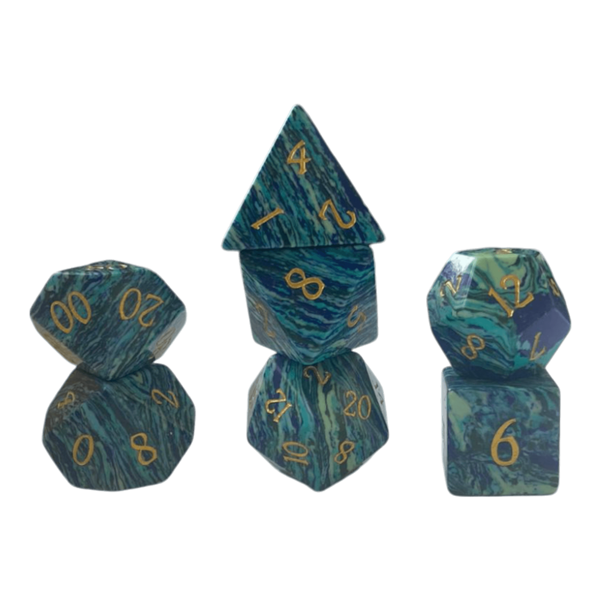 Waerfel Stube Turquoise Blau Edelsteinwürfel Set