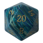 Waerfel Stube Turquoise Blau Edelsteinwürfel W20