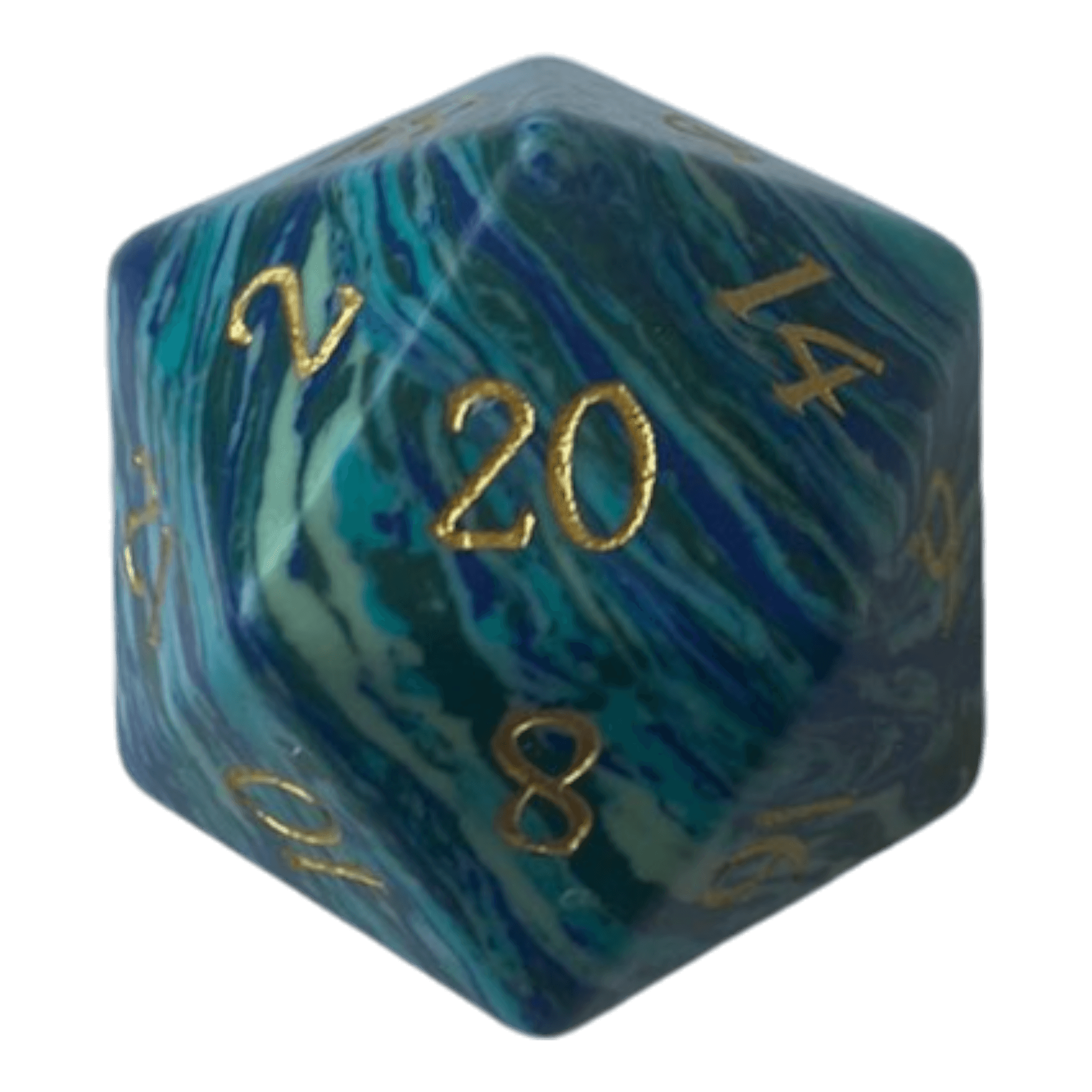 Waerfel Stube Turquoise Blau Edelsteinwürfel W20