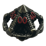 Würfel Stube W10/0 Drachenwürfel (Nickel mit roten Nummern) - 18mm