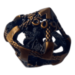Würfel Stube W10-0 Oktopus Metallwürfel (Ancient Gold mit goldenen Nummern) - 18mm