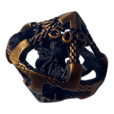 Würfel Stube W10-0 Oktopus Metallwürfel (Ancient Gold mit goldenen Nummern) - 18mm