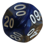 Würfel Stube W10-0 Perlmuttwürfel in Blau & Gold