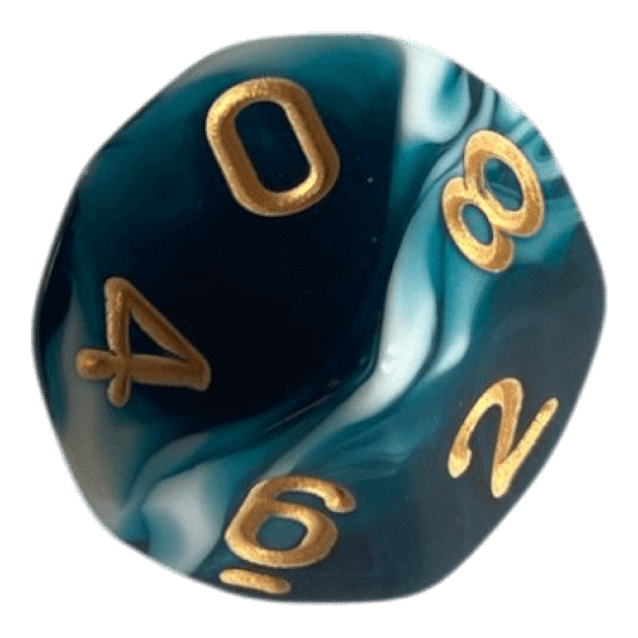 Würfel Stube W10 Marmorierter Würfel in Schwarz-Grün-Weiß mit goldenen Zahlen