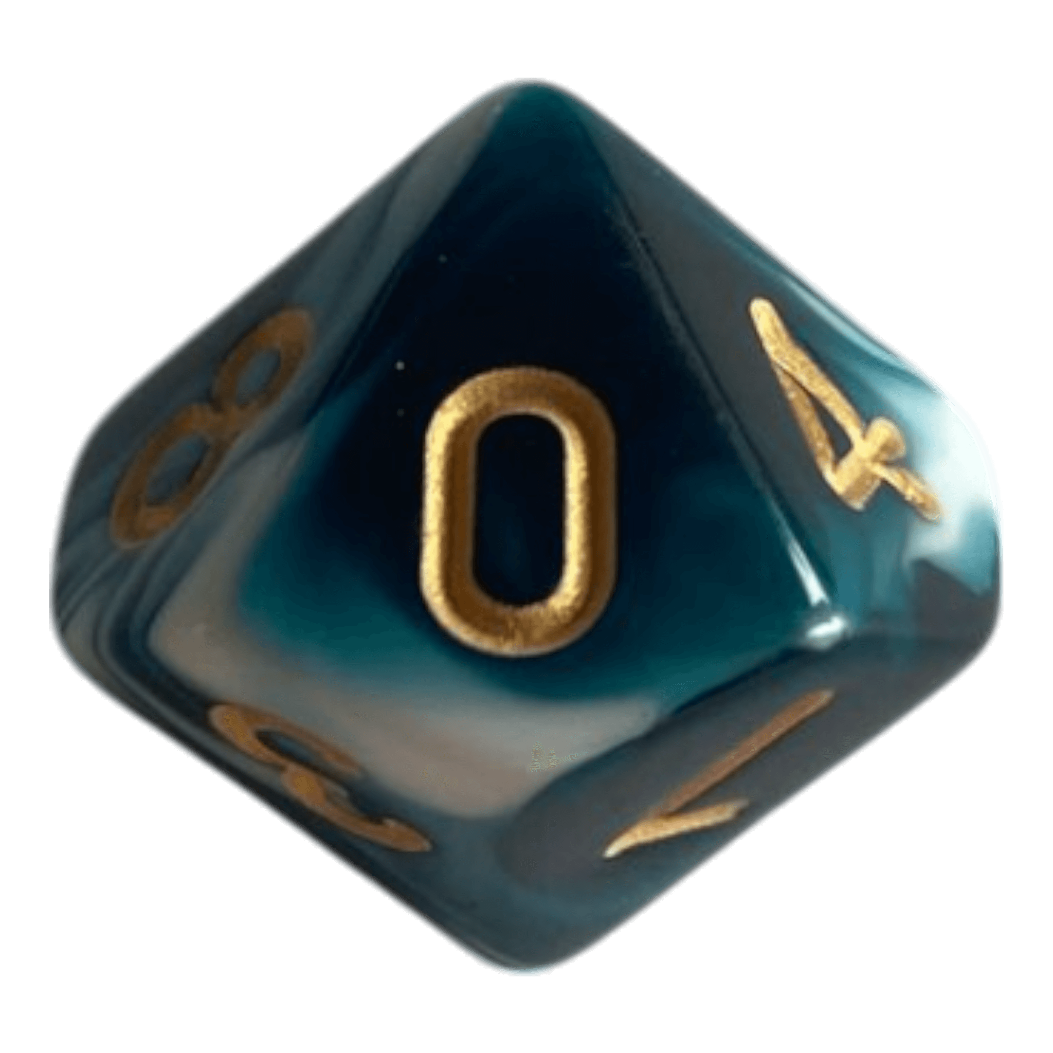 Würfel Stube W10 Marmorierter Würfel in Schwarz-Grün-Weiß mit goldenen Zahlen