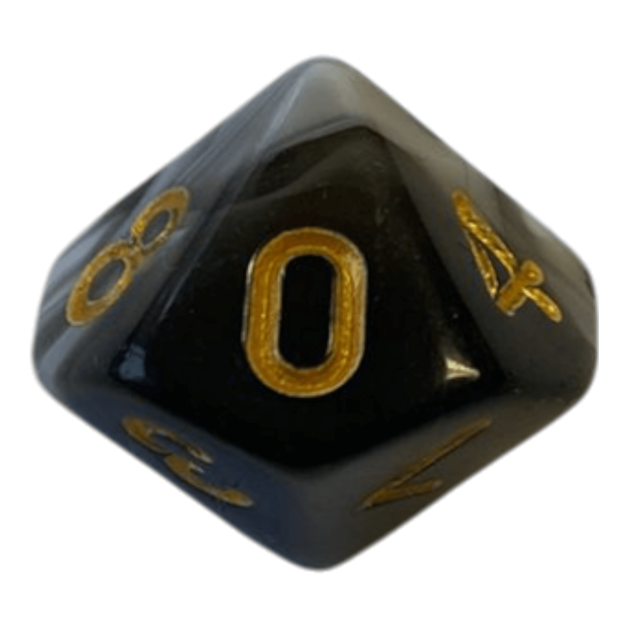 Würfel Stube W10 Marmorierter Würfel Schwarz-Weiß mit goldenen Zahlen