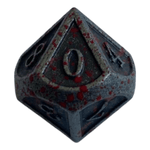 Würfel Stube W10 Metallwürfel Silber Bluttropfen 15mm