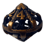 Würfel Stube W10 Oktopus Metallwürfel (Ancient Gold mit goldenen Nummern) - 18mm